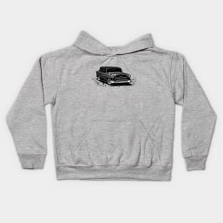 Black 55 Chevy Nomad Kids Hoodie